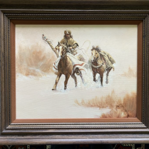 "Shaking out the Kinks" Framed Oil Painting by Jim Rey. Preowned in excellent condition