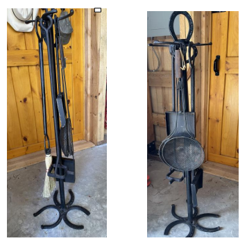 Vintage Forged Iron Fireplace Set on Stand: Preowned in excellent condition